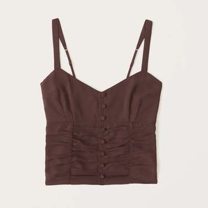 Ruched Button Through Cami Top